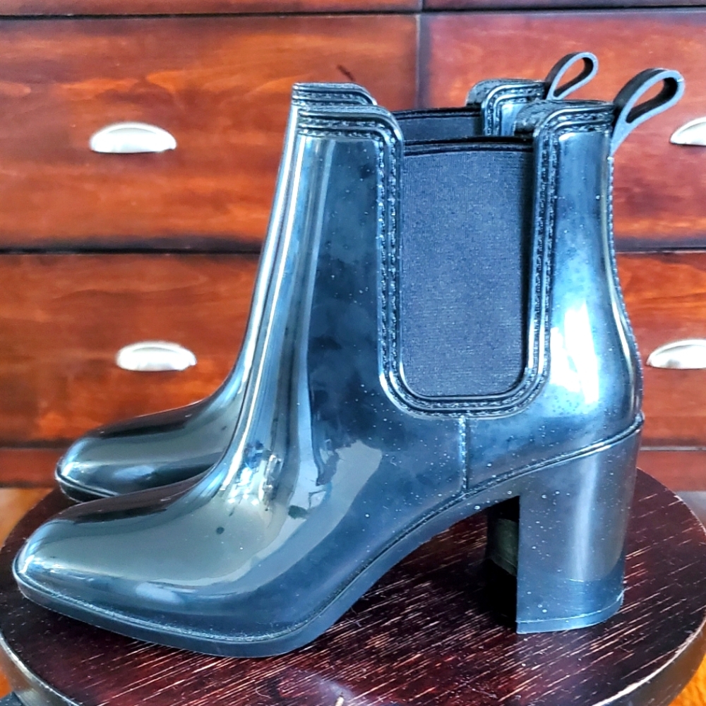 Jeffrey Campbell black rain boots